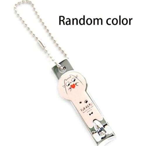Korean Style Stainless Steel Curved Nail Clippers Cute Cartoon Meow Cat Cactus Pedicure Manicure Trimmer Portable Scissor