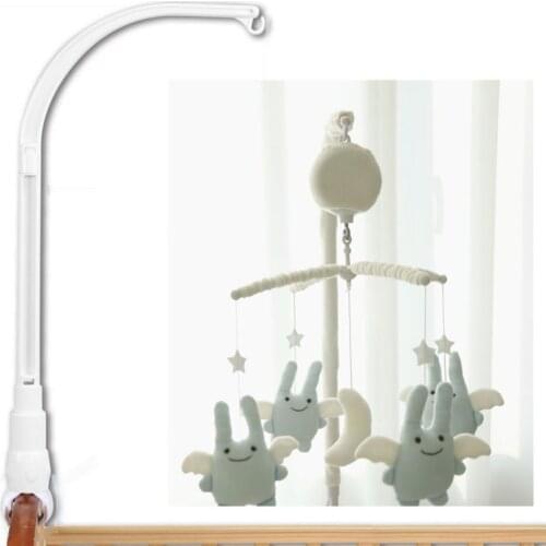 Baby Crib Holder ABS Plastic Plush Hanging Baby DIY Crib Mobile Bed Bell Toy Holder Degree Rotate Arm Bracket