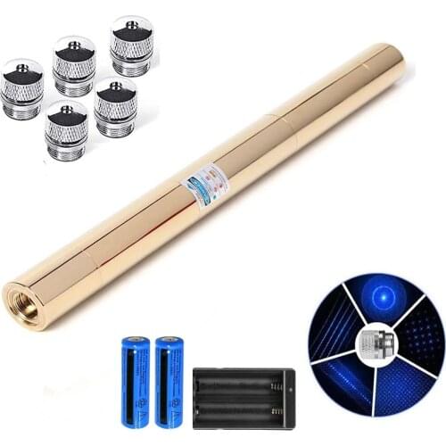 Pure Copper Laser Pointer Focusable High Power Blue Laser Pointers Flashlight Most Powerful Lazer Sight Burn Match