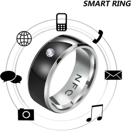 Fashion NFC Smart Ring Couple Stainless Steel Finger Rings Multifunctional Intelligent Technology Digital Jewelry Accessories