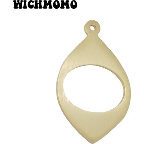 2019 New 2pieces/bag 62mm Gold Aluminium Alloy Wire Drawing Oval Eyes Charms Big Pendant for DIY Necklace Earring Accessories