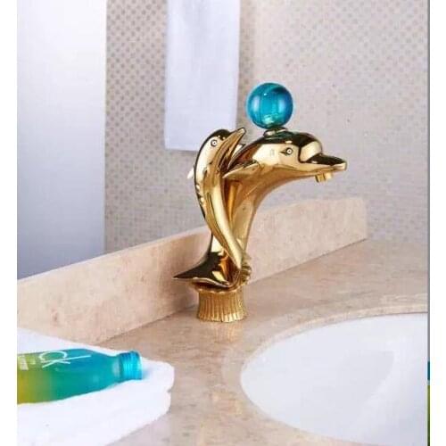New arrival unique design single lever bathroom hot and cold dolphin sink faucet basin faucet deck mounted tap mixer