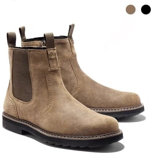 Solid Winter Black Mens Boots Shoes Chelsea Work Boots Solid Casual Concise Fashion Non-Slip Shoes Men