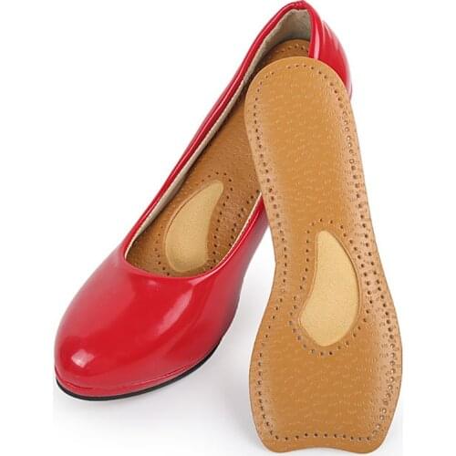 USHINE Leather Gel 3/4 length Arch Support Non-slip Arching Cushions Orthopedic Hips for High Heels shoes Gel Insoles Woman