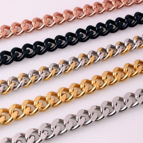 11mm Top Quality Stainless Steel Necklace Curb Cuban Link Chain Hip hop Fashion Jewelry 7"-40"