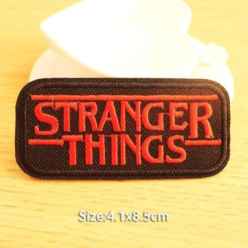 Stranger Things Patch Embroidered Patches For Clothing Iron on Patches On Clothes Stripe Band Music Patch DIY Hook Loop