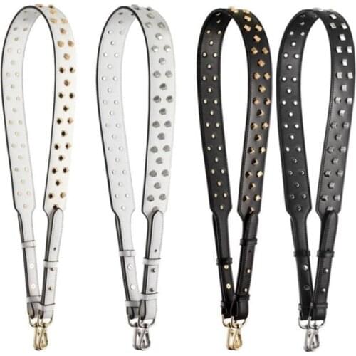 IMIDO Luxury Rivet Women replacement straps Genuine leather shoulder belt bag handbag accessories parts for bags ornament STP055