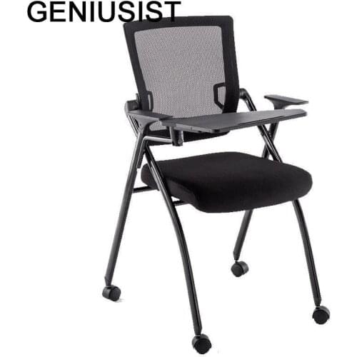 Foldable Living Room Bedroom Conferencia Kursi Staf Airport Cadeira Com Escrita De Silla Oficina Office Folding Chair With Board