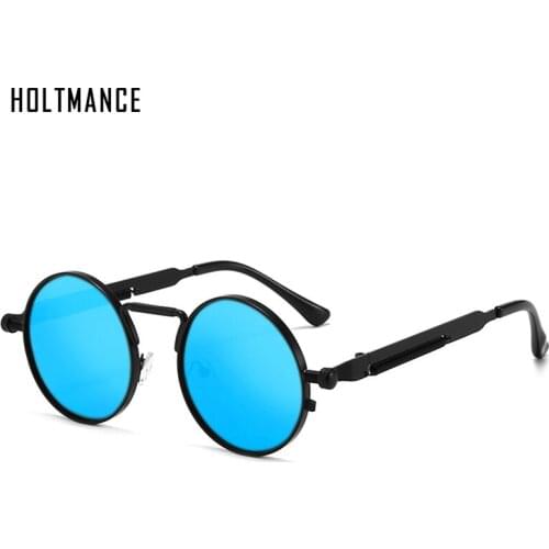 New Retro Metal Round Sunglasses Steampunk Men Women Sun Glasses Steam Punk Spring Mirror Shades Stylish Eyewear UV400