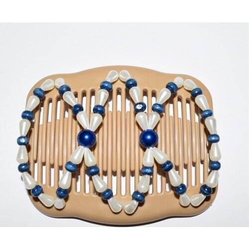 Standard comb dark blue and white pearl beads 20pcs/lot magic comb