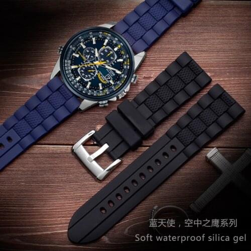Dark Blue Black Watchband Strap 20mm 22mm 23mm Rubber Bracelet Belt Waterproof Soft Meterial For Brand Men Watches
