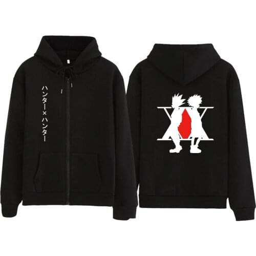 Japan Hot Anime Hunter X Hunter Hoodie for Men Women Long Sleeve Casual Zip Up Sweatshirt Winter Pullover 90s Tops