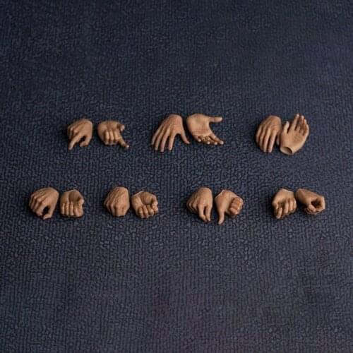 In Stock 7 Pairs 1/6 Scale Worldbox Male Hands Shape Fingers Model Accessories Fit 12" Male Action Figure Body Toys