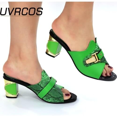 Women Slippers Elegant Nigerian Women Pumps Shoes for Party High Quality Woman Peep Toe Square High Heels Ladies Sandals Shoes