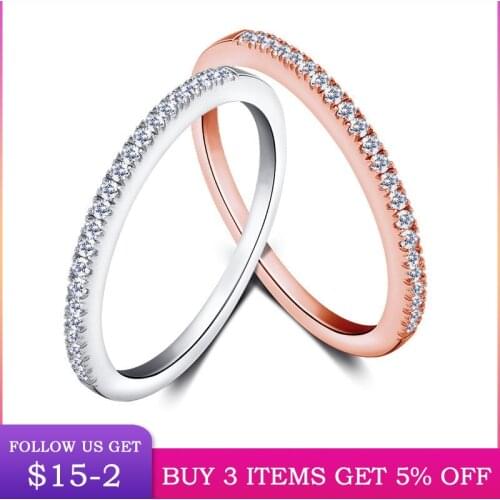 LByzHan Authentic 925 Sterling Silver Simple Ring For Women Silver & Rose Gold Color Making Fashion Jewelry Gift CMR025