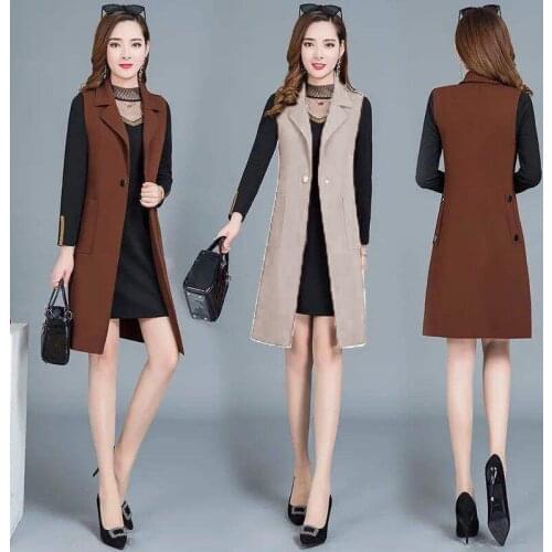 Womens Spring and Autumn Sleeveless Vest Cardigan Coat Womens Clothing