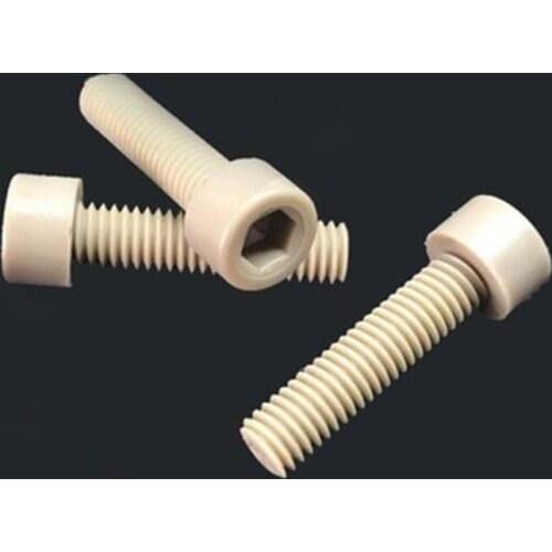 1Pcs M10 M12 M16 Resistant high Temperature Strength Peek Screws plastic cup head Allen inner hex Screw bolt Length 25mm-55mm