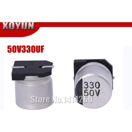 10PCS Electrolytic capacitor 50V330UF 10*10mm SMD aluminum electrolytic capacitor 330uf 50v
