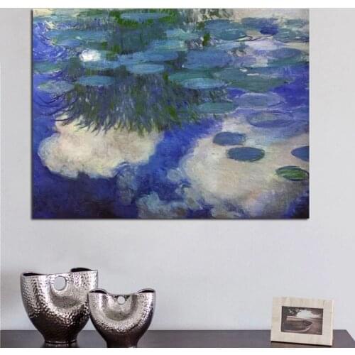 100% Hand Painted Handmade Famous Claude Monet Water Lily Impression Art Landscape Oil Paintings Wall Pictures Frameless