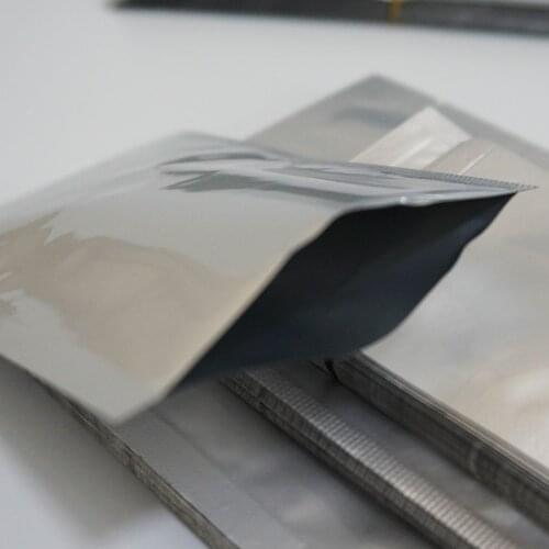16x24cm Silver White Heat Seal Pure Aluminum Bag - 100pcs Open Top Mylar Foil Plain Pocket,Plastic Foil Vacuum Pouches Food Sack