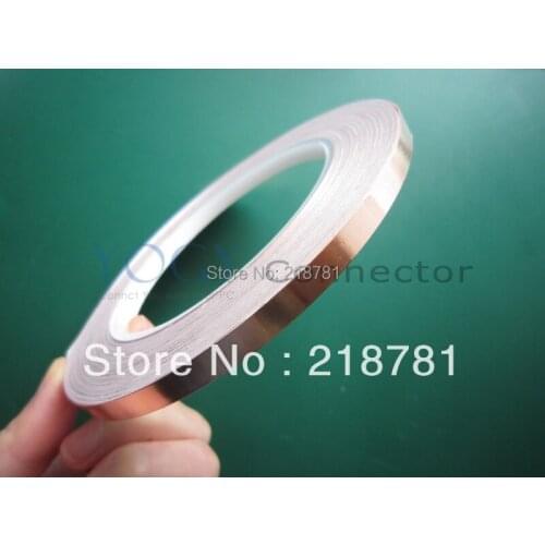 1x 25mm*30M*0.06mm Single Sticky Copper Tape for Chip BGA Solder, Guitar, Art, Laptop EMI Shielding