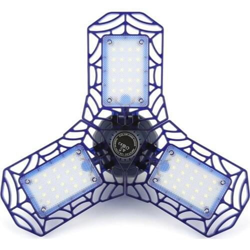 2 Colors 60W E26 Deformation Folding Lamp Garage LED Lights Fixture Daylight Ceiling Shop Workshop Lamps Bulbs