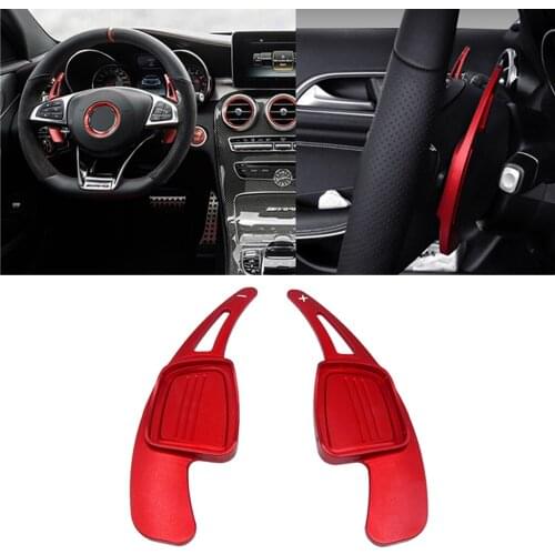 2pcs Aluminium Alloy Steering Wheel Paddle Shifter Extensions Covers Fit for Audi A4 A5 Q2 Q7 S3 S4 TT TTS 2016-2017