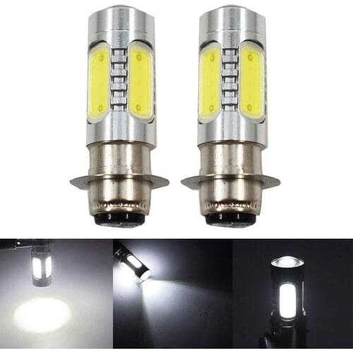 2PCS White 6000K P15D H6M COB LED Headlight Bulbs For ATV Motorcycle New
