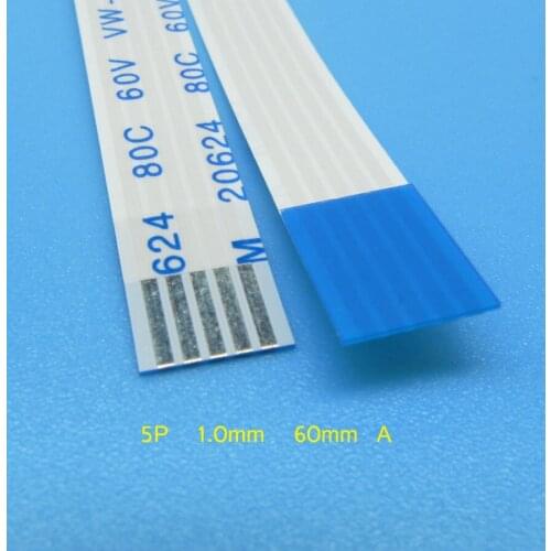 5pcs FFC FPC flat flexible 5p cable 1.0mm pitch 5 pin forward Length 60mm Width 6mm Ribbon Flex Cable