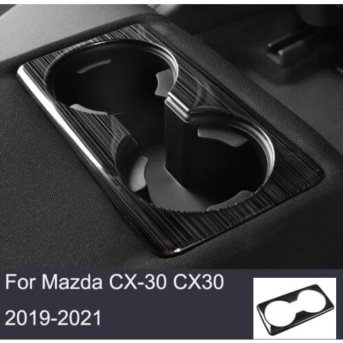 Car Rear Drink Bottle Water Cup Holder Frame Decoration Cover Trim For Mazda CX-30 CX30 2020 2021 2019 Car Accessories