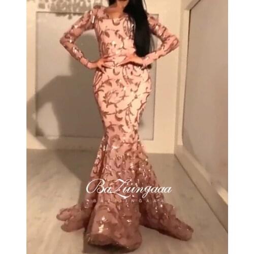 BAZIIINGAAA Luxury 2020 Party Elegant Woman Evening Gown Plus Size Slim Printed Long Evening Dresses Suitable for Formal Parties