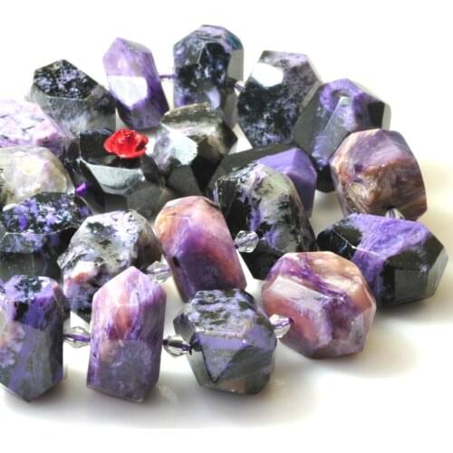 ICNWAY Charoite Bead 12x18mm Natural Gemstone Beads Irregular for Silver 925 Jewelry Making Necklace Bracelet 15inch