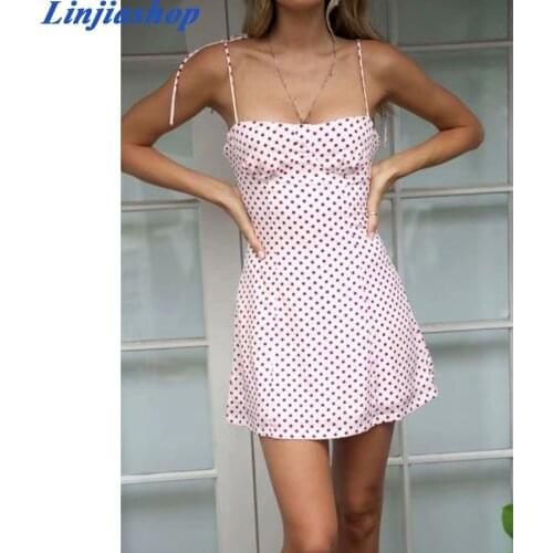 Elegant chic polka dot dress women slash neck sleeveless zip reform chiffon mini dress ladies femme vestidos