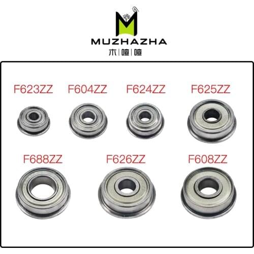 Flange Ball Bearings F604ZZ F623ZZ F624ZZ F625ZZ F684ZZ F688ZZ 3D Printers Parts Deep Groove Pulley Wheel Aluminium Part