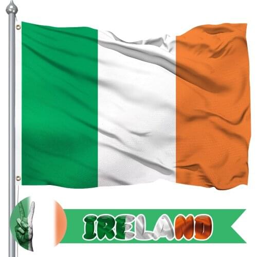 Irish Flag - 400D Polyester Premium Quality - Ireland Flags Polyester with Vivid Color and UV Fade Resistant, Saint Patricks Da