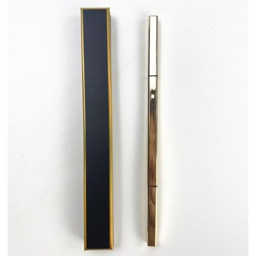 10 Piece Gold Tube Eyebrow Pencil Private Label Waterproof Eye Brow Pen Makeup Cosmetic Pigment Eyebrow Enhancers Custom