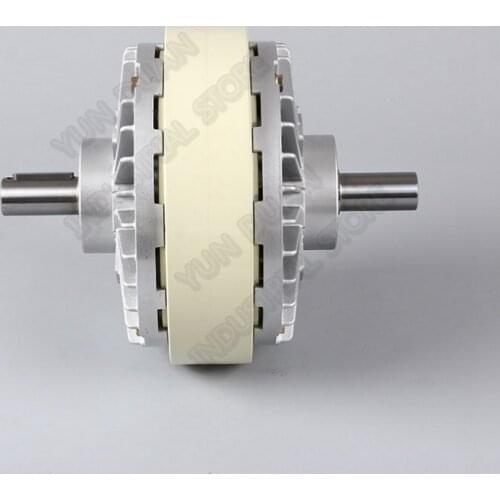 Double Shaft Magnetic Powder Clutch 25Nm 2.5kg DC 24V Dual 2Axis Winding Brake for Tension Control Bag Printing Dyeing Machine