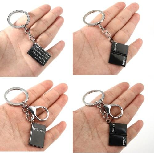 Fashion Mini Anime Death Note Keychain Black Notes Book Pendant Keyrings Men Women TrendyTrinket Jewelry Bags Car Keyholder
