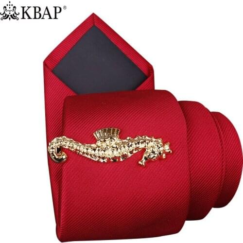 Mens Sea Horse Tie Bar Clip Gold 5cm Designer Animal Skinny Necktie Neck Tie Clips Pins Jewelry Gifts for Men Father Husband