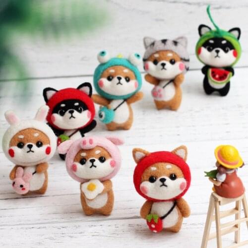 1Set Non Finished Wool Felt Handmade DIY Felt Poked Set Wool Felt Poked Fabric Felt with Wood Handle Needle Set
