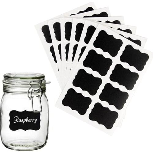 48PCS Chalkboard Labels Removable Waterproof Blackboard Sticker Label for Jars Glass Bottle