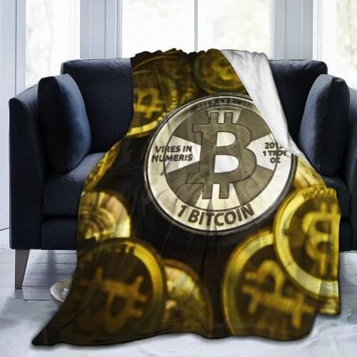 New 3DBitcoin Personality Printed Flannel Blanket Sheet Bedding Soft Blanket Bed Cover Home Textile Decoration