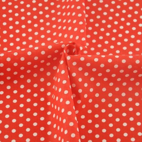 New Arrivals Cloth Cotton Tecido Decoration Sewing Tela Textile FabricPatchwork Red Printed White Dots Designs Fat Quarter Dress