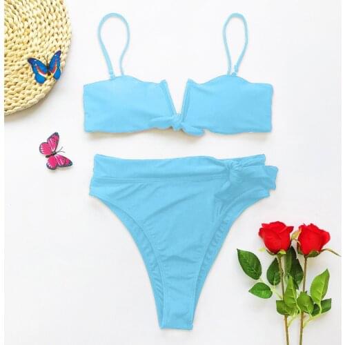 Solid Bikini Set 2021 Sexy Купальник Push Up Swimwear Women Brazilian Swimsuit Low Waist Biquini Two Pieces Bathing Suit #T3G