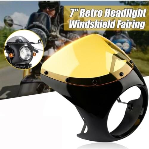 Racer Style Universal Screen Fit 7 Inch Headlight Windshield Motorcycle 7inch Headlight Fairing Screen Retro