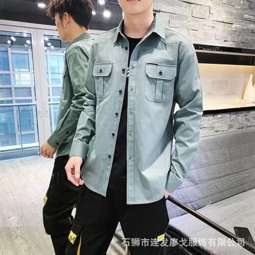 Hot New Cotton Shirt Men Denim Thin Shirt Long Sleeve Soft One Pockets Slim Denim Shirt Male Jeans Cowboy Shirt Mens Tops