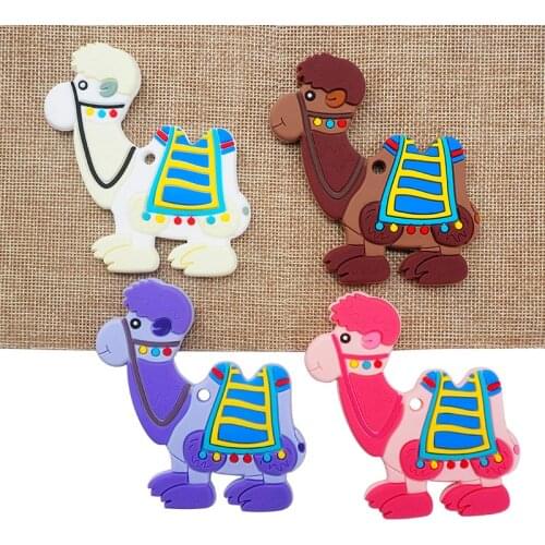 Chenkai 10PCS Silicone Camel Teether Smoothing Cartoon Pacifier For Baby Sensory Nursing Necklace Bracelet Jewelry Accessories