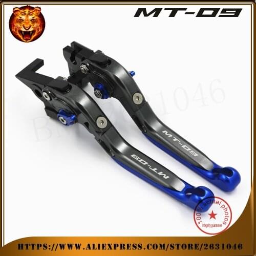 For YAMAHA MT09 FZ-09 FZ09 2014 2015 2016 Motorcycle Adjustable Folding Extendable Brake Clutch Lever logo MT-09 Free Shipping