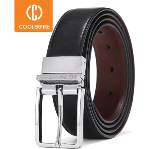 For Jeans Male Rotated Buckle Designer Cowskin Dress Belts Reversible Leather Belt Men Accessories Luxury Waist Belt HQ112