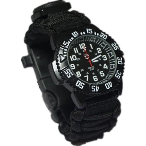 EDC GEAR multi Outdoor Camping survival bracelet watch compass Rescue Rope paracord equipment Tools kit